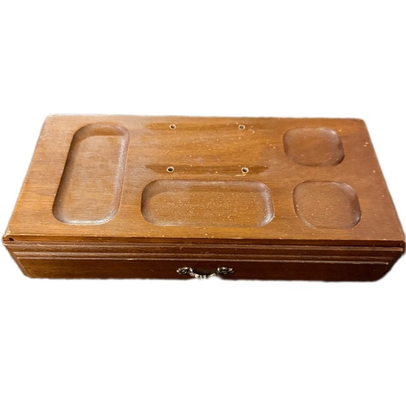Vintage Wooden Jewelry Organizer Box - Picture 2 of 4